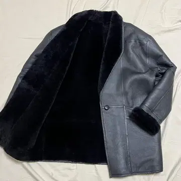 무스탕 코트 양가죽 램 가죽 빈티지 빅 사이즈 보아 블랙 XL 정도