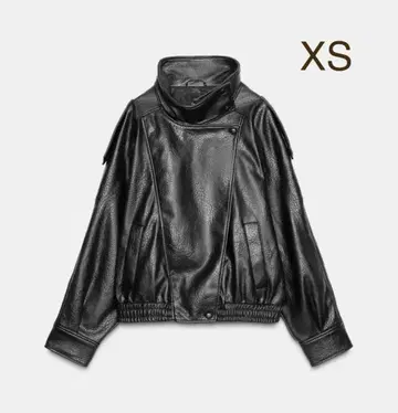 ZARA 페이크 가죽 자켓 XS 블랙 오버 사이즈