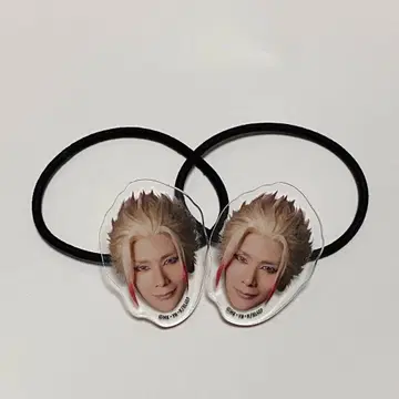 블루 스케치 생머리 머리끈 시도 2점