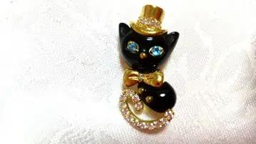 스와로브스키 지르코니아 사용 실버 925 고양이 브로치 목걸이