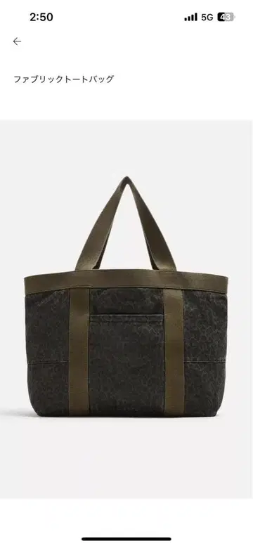 ZARA 패브릭 토트백 레오파드 무늬 표범 무늬 택 포함