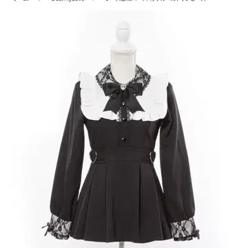 [ DearMyLove ] 프릴 장식 블랙 원피스