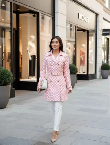 Michael Kors 핑크 트렌치코트