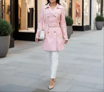 Michael Kors 핑크 트렌치코트