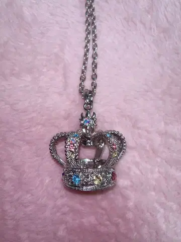 수요일의 앨리스 왕관 목걸이 실버 대