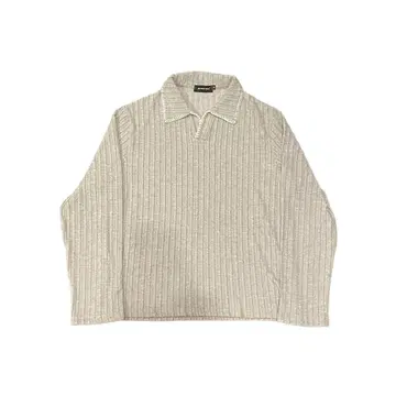 스티치 니트 그레이 V넥 니트