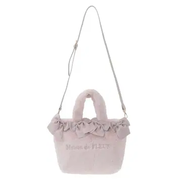 메종 드 플뢰르 핑크 매니아 2 Way 퍼 리본 백 라이트 핑크