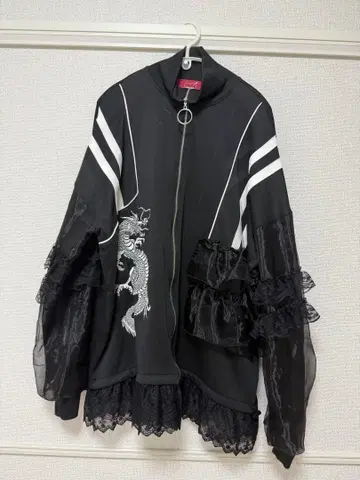 제이미 Ank 비대칭 프릴 저리 후드티