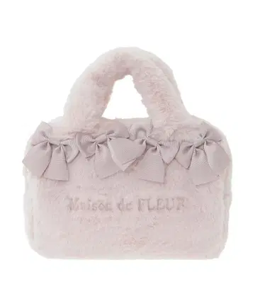 메종 드 플뢰르 핑크 매니아 2Way 퍼 리본 미니 백 라이트 핑크