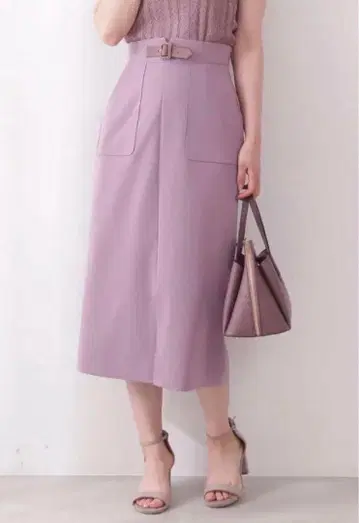 프로포션 바디 드레싱 프론트 벨트 타이트 스커트 라벤더 S