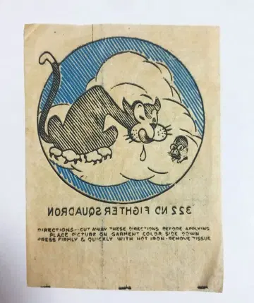 322nd Fighter Squadron 빈티지 다리미 전사 시트 40s