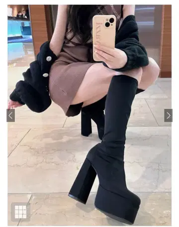 시착만 한 상품 울트라 스트레치 청키힐 롱 부츠 [zr1238]