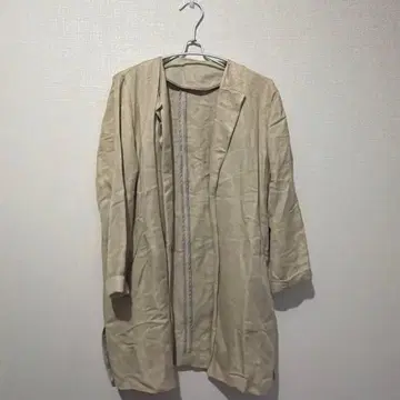 베이지 롱 자켓 린넨 아우터