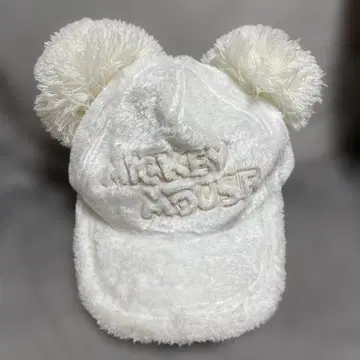 미키마우스 귀 달린 화이트 캡