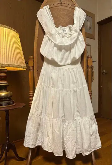 70s 빈티지 구제 의류 유럽 프랑스 앤티크 프릴 원피스