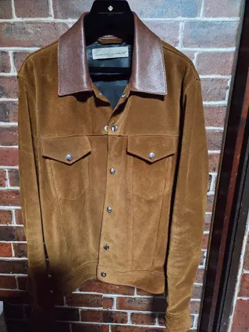 골든구스 스웨이드 자켓 가죽 옷깃