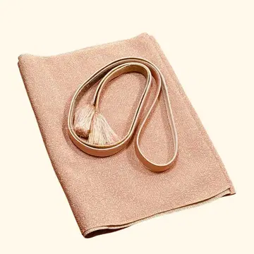 유61 새상품급 이로무지 일본 의류 허리띠 금 통 오비 장식 천 세트