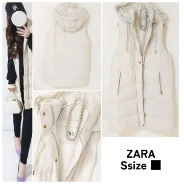 ZARA 후드 부착 롱 베스트 루즈핏