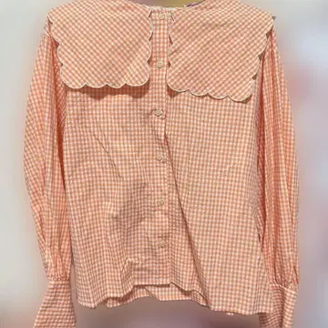 에카 소포 깅엄 체크 패턴 셋업 오렌지