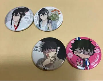 괴수 8호 나루미 겐 캔뱃지 2점 마루이 에테르노 레시, 카페 덤 2점