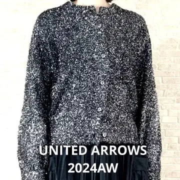 유나이티드 애로우즈 2024 AW 니트 글리터 라메 가디건 블랙