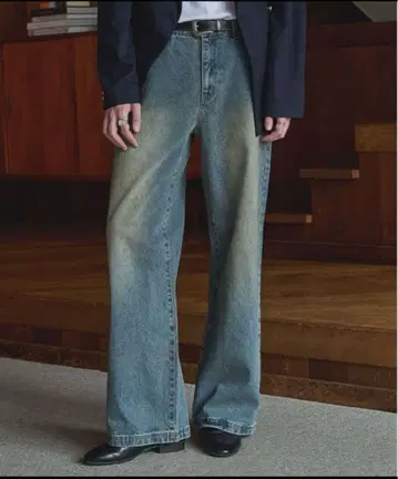 LURAKU 세미 플레어 워시 데님