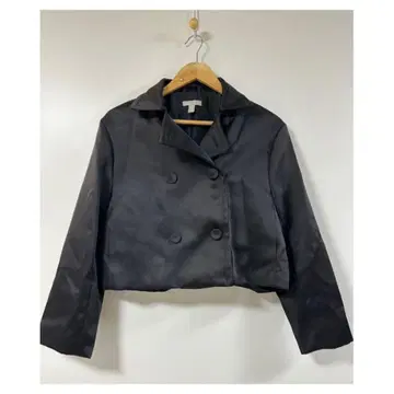 H&M 블랙 새틴 더블 브레스트 자켓