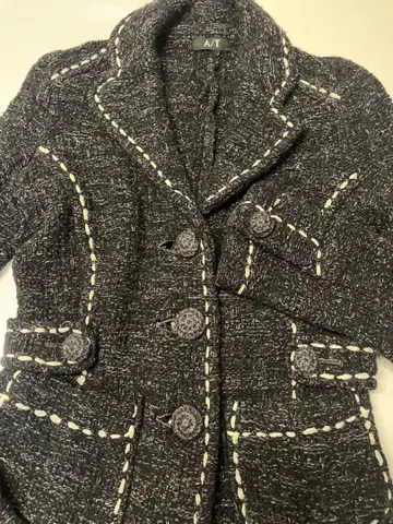 A/T 테일러드 자켓 블랙과 화이트 트위드