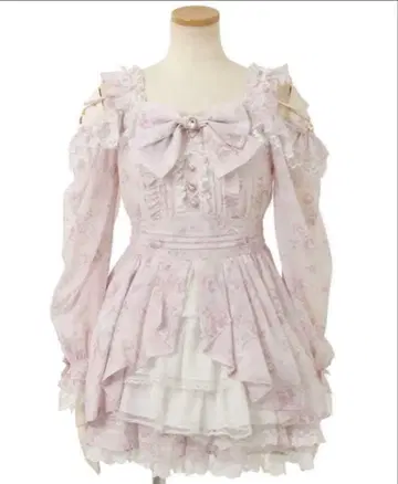 LIZLISA 리즈리사 로즈리본 쉬폰 셋업 원피스 핑크