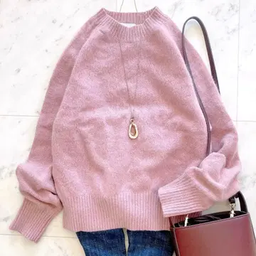 새상품급 유나이티드 애로우즈 폭스 크루넥 니트 더스티 핑크