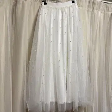 펄 튤 롱 스커트