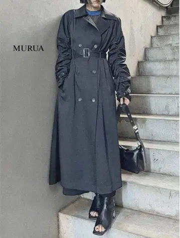 MURUA 도킹 트렌치코트 블랙 완판템
