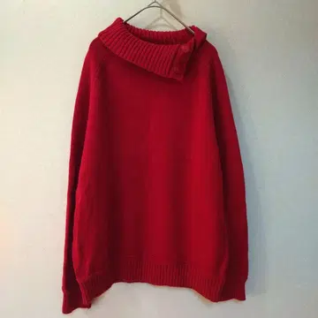 카렌 스캇 빨간색 스웨터 [XL] 컬러풀 버튼 옷깃