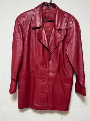 가죽 하프 코트 빨간색