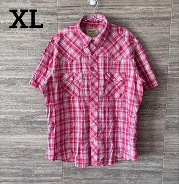 Wrangler 웨스턴 셔츠 빨간색 체크 XL US 구제 의류