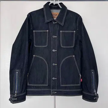 인기 glamb 그램 모터 사이클 데님 자켓 S 인디고