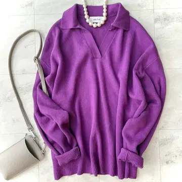 새상품급 미라 오웬 니트 스웨터 퍼플