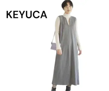 KEYUCA 케유카 겨울용 헤링본 슬리브리스 원피스 그레이 프리 사이즈