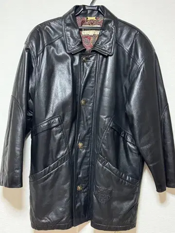 focardi ITALY 블랙 가죽 코트