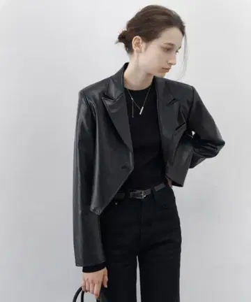 tageechita 페이크 가죽 자켓 라이더스 숏 기장 L 사이즈