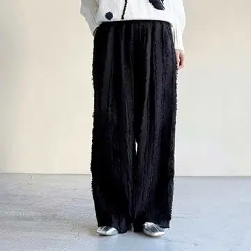 CEaRET 시이렛 프린지 턱 개더 커브 팬츠 자카드 2