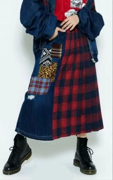 새상품 캔디 스트리퍼 패치워크 스커트