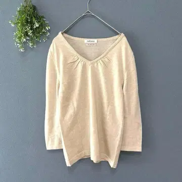 뉴요커 [L] 성인 내추럴 고급 울 100% 얇은 소재 V넥 니트