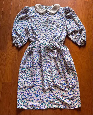 70s 80s 구제 의류 프랑스 유럽 앤티크 빈티지 꽃무늬 원피스