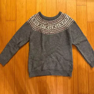 그레이 페어아일 패턴 스웨터