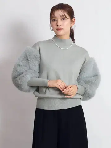 FENNEL 볼륨 퍼 슬리브 니트