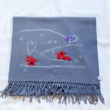 베이비 제인 카샤렐 자수 스톨 머플러 울 100