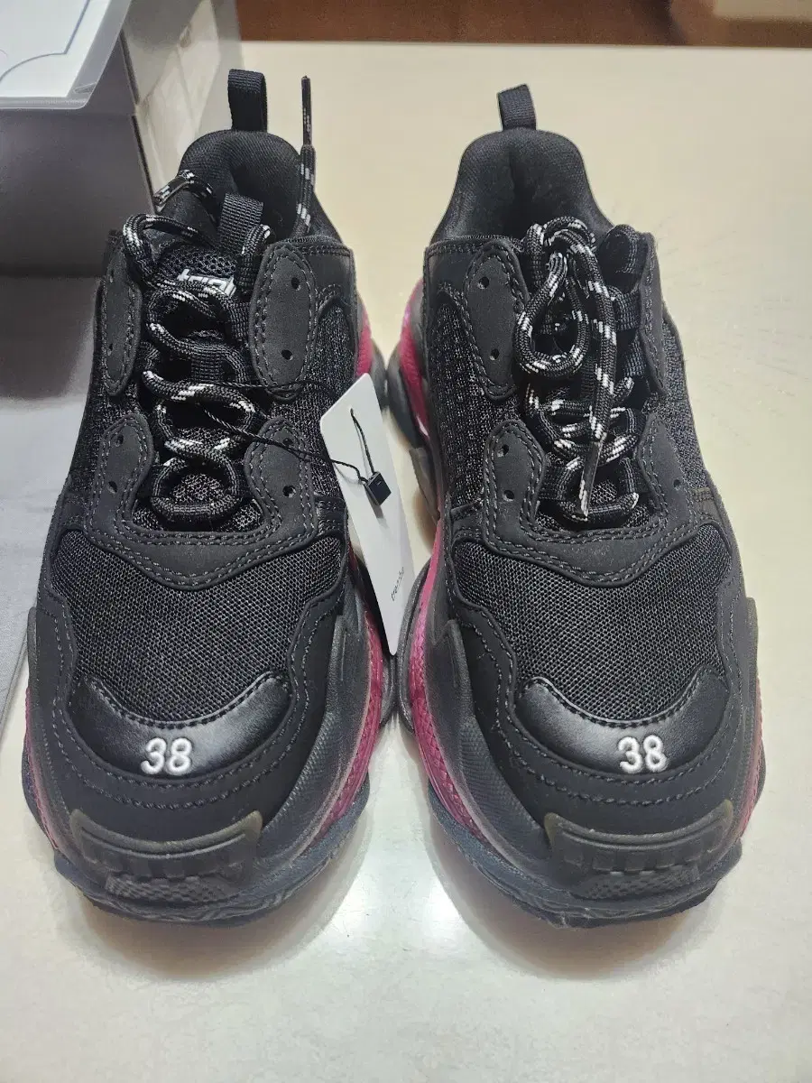 Balenciaga Triple S Clear Sole Sneakers Black/Pink Size 38