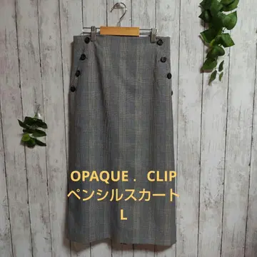 오페이크 도트 클립 펜슬 스커트 L