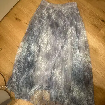 Mystrada 그레이 계열 레이스 플리츠 스커트
